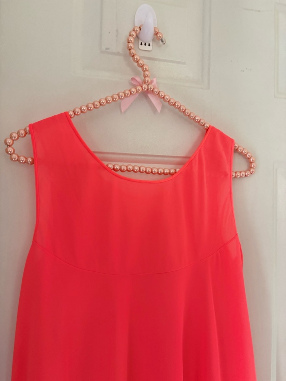 VTG 60’s Neon Orange Nylon Babydoll Nightgown Size M - Picture 9 of 10
